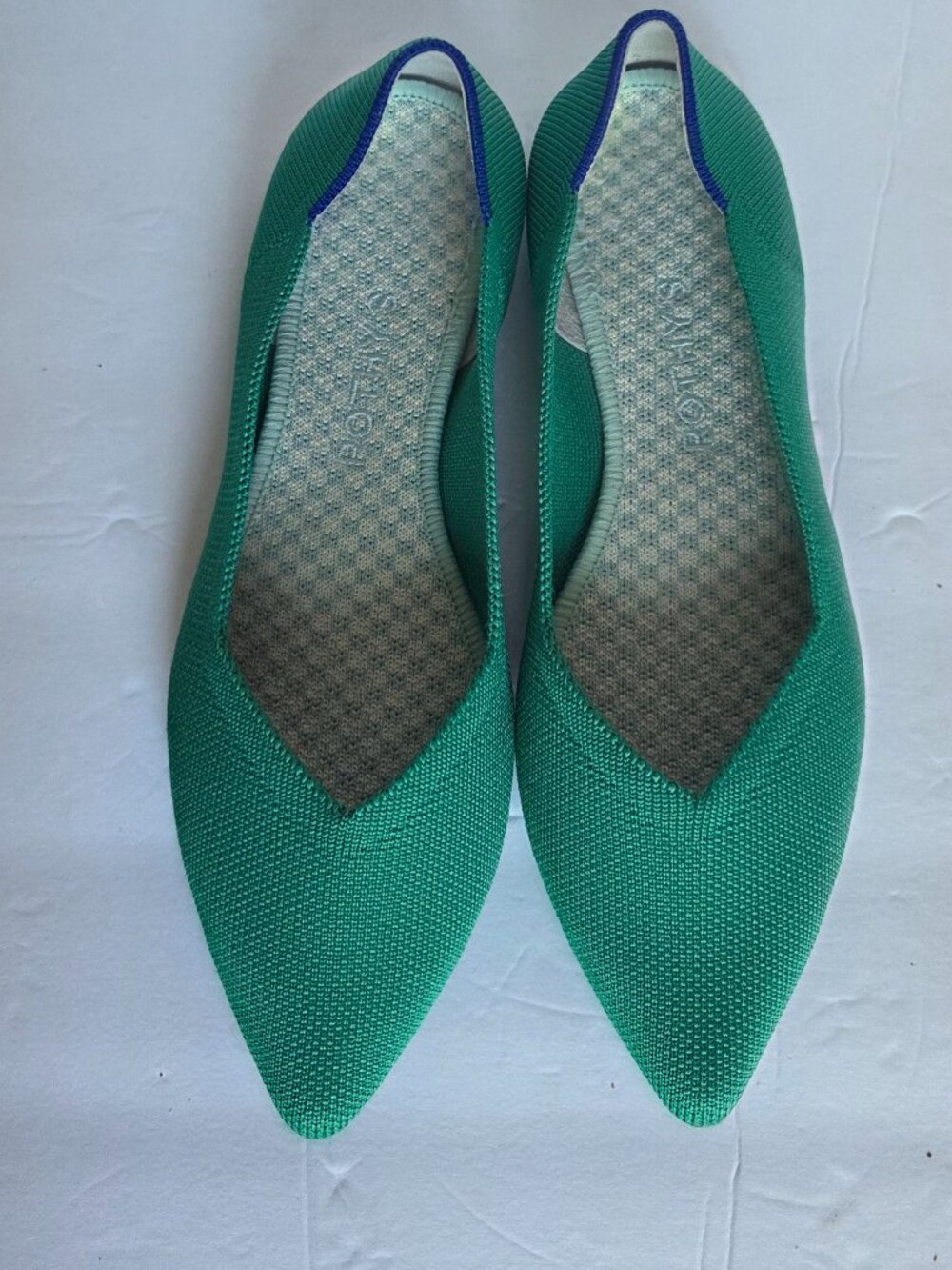 ROTHY'S Emerald green Pointed Toe Flat